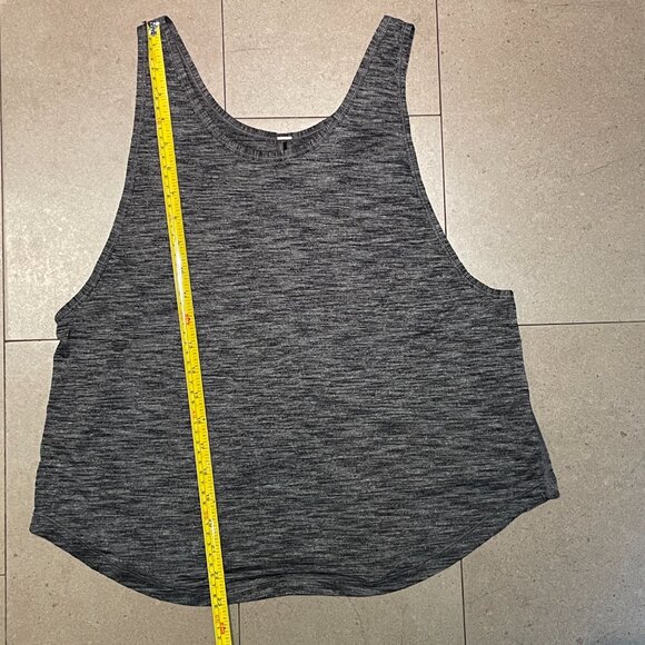 Lululemon Heathered Black Reflective Loose Fit Rush Hour Tank Top-Size 8 - Picture 7 of 8